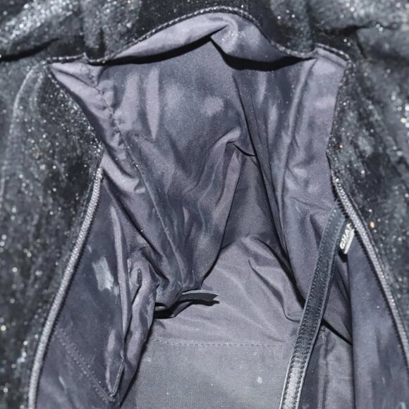 CHANEL Paris Biarritz MM Tote Bag Coated Canvas Black Silver CC Auth bs19293 - Picture 10 of 16